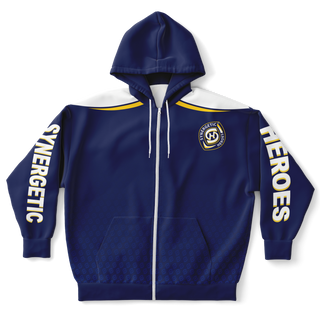 Mens Plus-size Ziphoodie - Midnight Blue - Synergetic Heroes