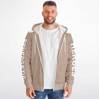 Mens Microfleece Ziphoodie - Taupe Stone - Synergetic Heroes