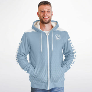 Mens Microfleece Ziphoodie - Angel Blue - Synergetic Heroes