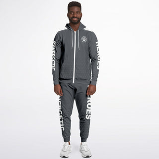 Mens Ziphoodie & Lettered Jogger - Shadow Gray