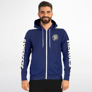 Mens Zip-Up Hoodie - Midnight Blue - Synergetic Heroes