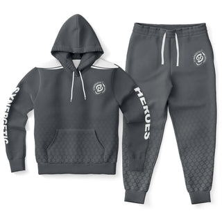 Mens Hoodie & Emblem Jogger - Shadow Gray