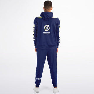 Mens Lettered Ziphoodie & Jogger - Midnight Blue - Synergetic Heroes