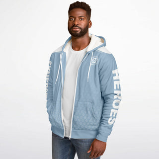 Mens Microfleece Ziphoodie - Angel Blue - Synergetic Heroes