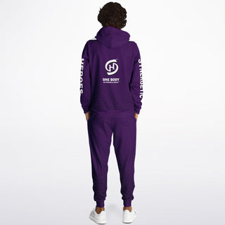 Mens Hoodie & Jogger - Purple Shield