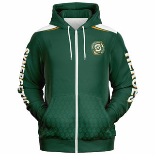 Mens Zip-Up Hoodie - Emerald Green