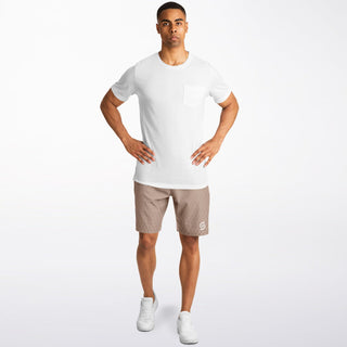 Mens Athletic Long Shorts - Taupe Stone