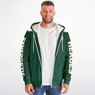 Mens Microfleece Ziphoodie - Emerald Green - Synergetic Heroes