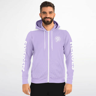 Mens Zip-Up Hoodie - Lavender Mist - Synergetic Heroes