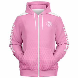 Womens Zip-Up Hoodie - Soft Rose