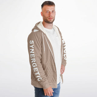 Mens Microfleece Ziphoodie - Taupe Stone - Synergetic Heroes