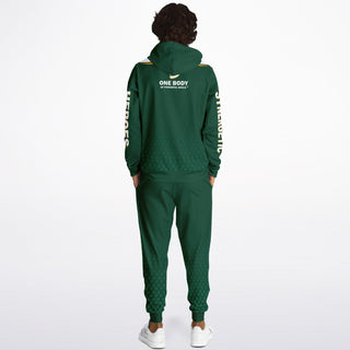Mens Hoodie & Emblem Jogger - Emerald Green