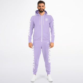 Mens Lettered Ziphoodie & Jogger - Lavender Mist - Synergetic Heroes