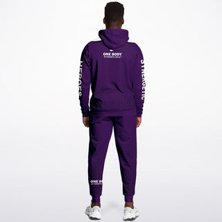 Mens Hoodie & Lettered Jogger - Purple Shield