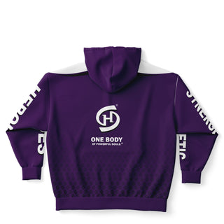 Mens Plus-size Hoodie - Purple Shield