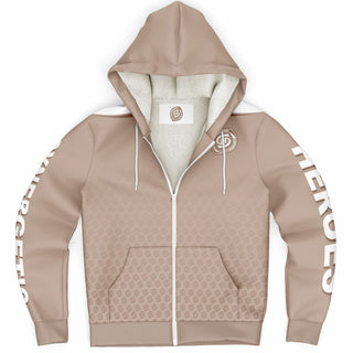 Mens Microfleece Ziphoodie - Taupe Stone - Synergetic Heroes