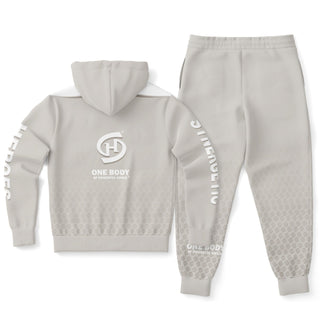 Mens Lettered Ziphoodie & Jogger - Jade White - Synergetic Heroes