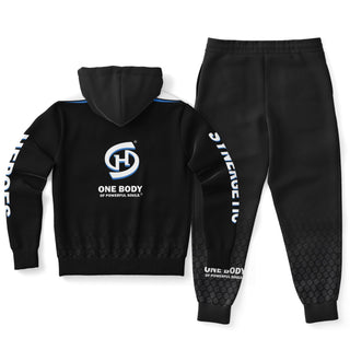 Mens Lettered Hoodie & Jogger - Obsidian Black - Synergetic Heroes