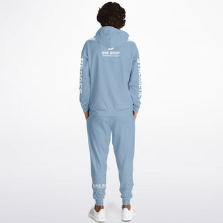 Mens Hoodie & Lettered Jogger - Angel Blue