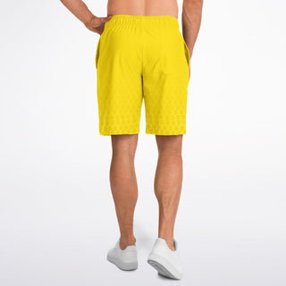 Mens Athletic Long Shorts - Yellow Sun