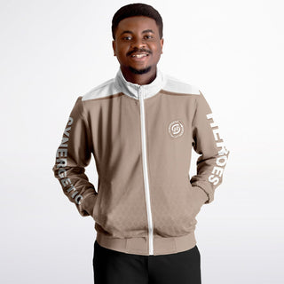 Mens Track Jacket - Taupe Stone