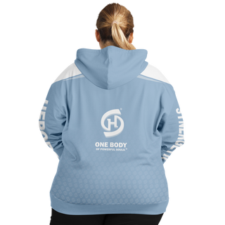 Womens Plus-size Ziphoodie - Angel Blue - Synergetic Heroes