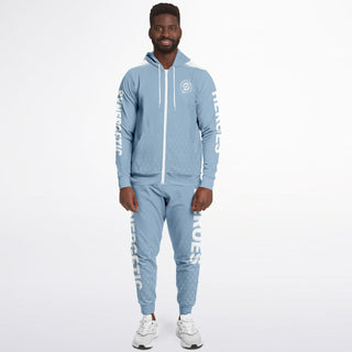 Mens Ziphoodie & Lettered Jogger - Angel Blue
