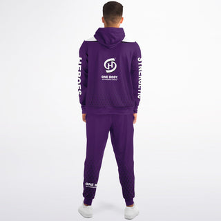 Mens Ziphoodie & Lettered Jogger - Purple Shield