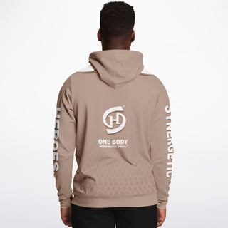 Mens Hoodie - Taupe Stone - Synergetic Heroes