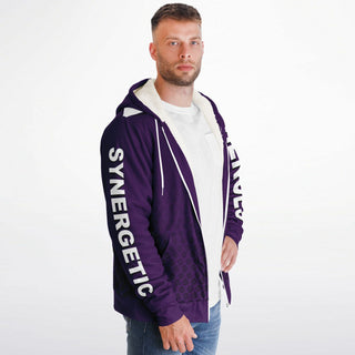 Mens Microfleece Ziphoodie - Purple Shield