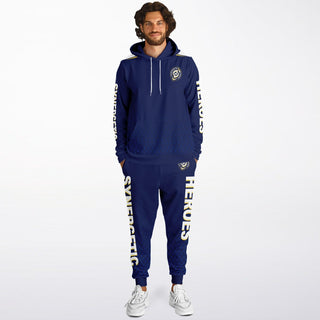 Mens Lettered Hoodie & Jogger - Midnight Blue - Synergetic Heroes