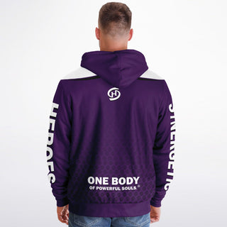 Mens Microfleece Ziphoodie - Purple Shield