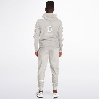 Mens Lettered Ziphoodie & Jogger - Jade White - Synergetic Heroes