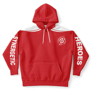 Mens Plus-size Hoodie - Fire Red - Synergetic Heroes