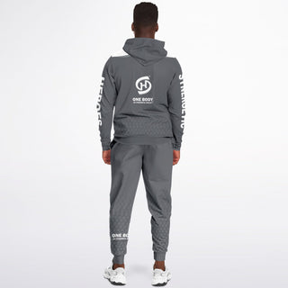 Mens Lettered Ziphoodie & Jogger - Shadow Gray - Synergetic Heroes