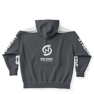 Mens Plus-size Ziphoodie - Shadow Gray - Synergetic Heroes