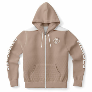 Mens Zip-Up Hoodie - Taupe Stone - Synergetic Heroes