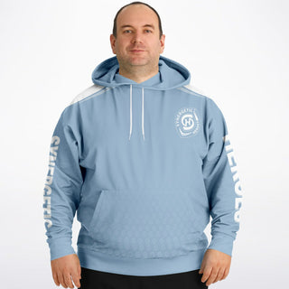 Mens Plus-size Hoodie - Angel Blue - Synergetic Heroes