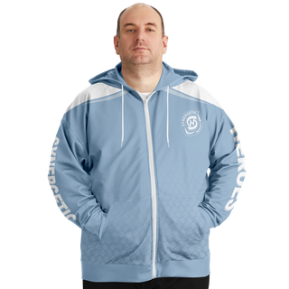 Mens Plus-size Ziphoodie - Angel Blue - Synergetic Heroes