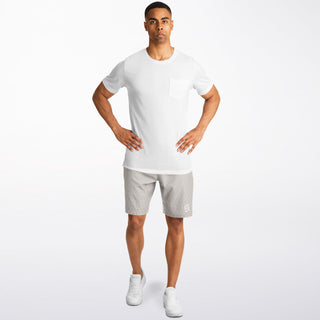 Mens Athletic Long Shorts - Jade White