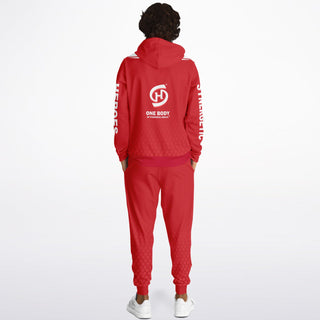 Mens Hoodie & Jogger - Fire Red - Synergetic Heroes