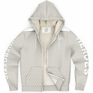 Mens Microfleece Ziphoodie - Jade White - Synergetic Heroes