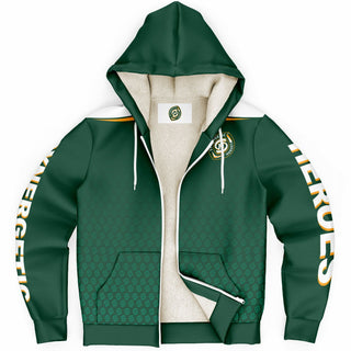 Mens Microfleece Ziphoodie - Emerald Green - Synergetic Heroes