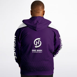 Mens Plus-size Ziphoodie - Purple Shield