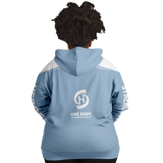 Womens Plus-size Ziphoodie - Angel Blue - Synergetic Heroes