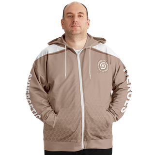 Mens Plus-size Ziphoodie - Taupe Stone - Synergetic Heroes