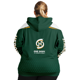 Womens Plus-size Ziphoodie - Emerald Green - Synergetic Heroes