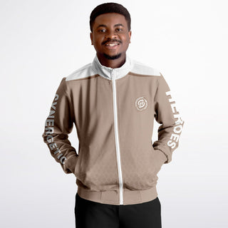 Mens Track Jacket - Taupe Stone - Synergetic Heroes