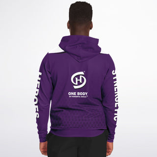 Mens Zip-Up Hoodie - Purple Shield