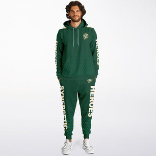 Mens Lettered Hoodie & Jogger - Emerald Green - Synergetic Heroes